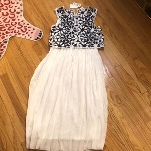 Elegant Navy and White Dress